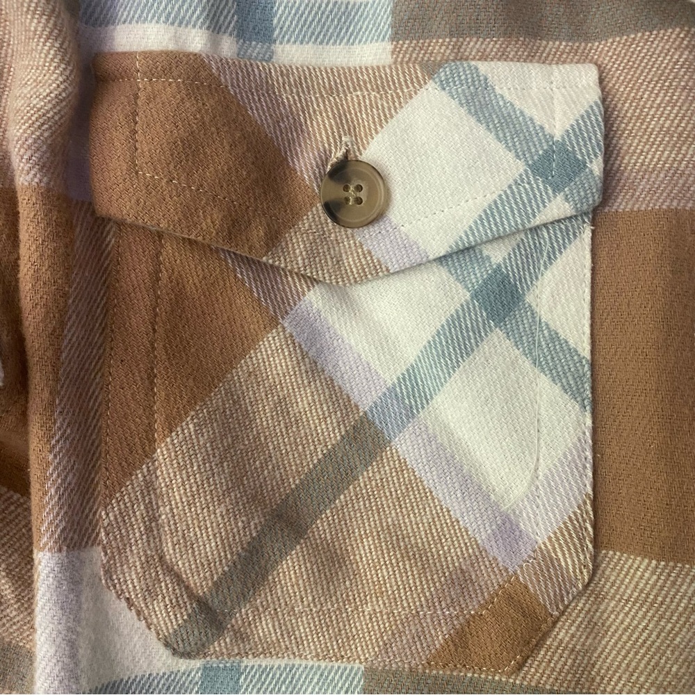Aeropostale Women's Plaid Utility Jacket - Brown and Cream GUC S - Picture 7 of 7
